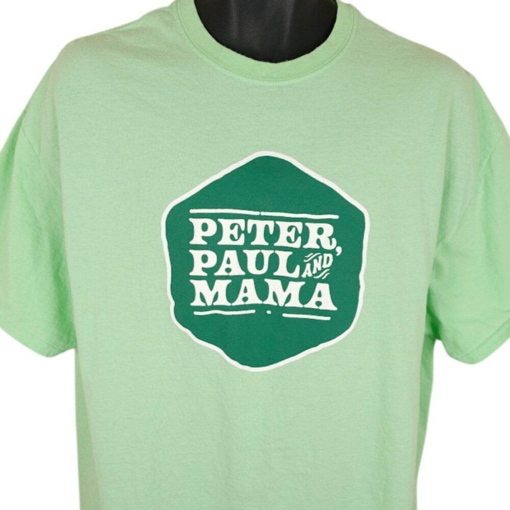 Christian T Shirt Mens Size XL Green Peter Paul And Mama 2 Timothy 4:7 Bible